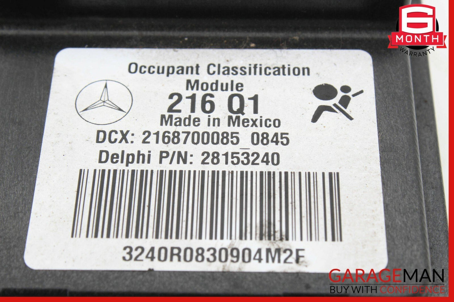 07-10 Mercedes W216 CL550 CL600 Seat Occupancy Module Right Passenger 2168700085