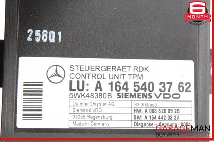 06-13 Mercedes W211 E550 ML350 R350 TPMS Tire Pressure Control 1645403762 OEM