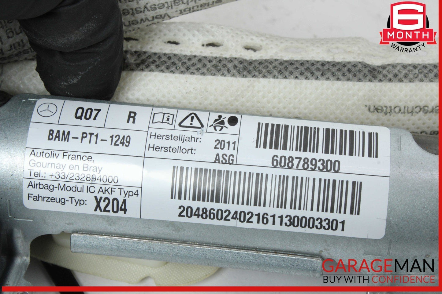 10-15 Mercedes X204 GLK350 Right Passenger Side Roof Curtain Safety Air Bag OEM