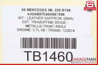 98-05 Mercedes W163 ML350 Rear Left / Right Side Axle CV Half Shaft Driveshaft