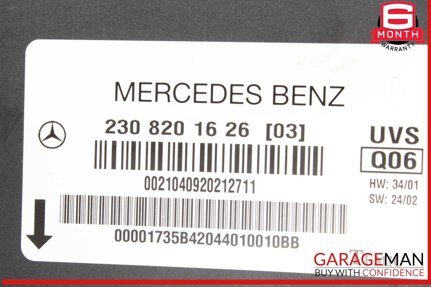 03-08 Mercedes R230 SL500 SL55 AMG SL550 Convertible Top Roof Control Module OEM