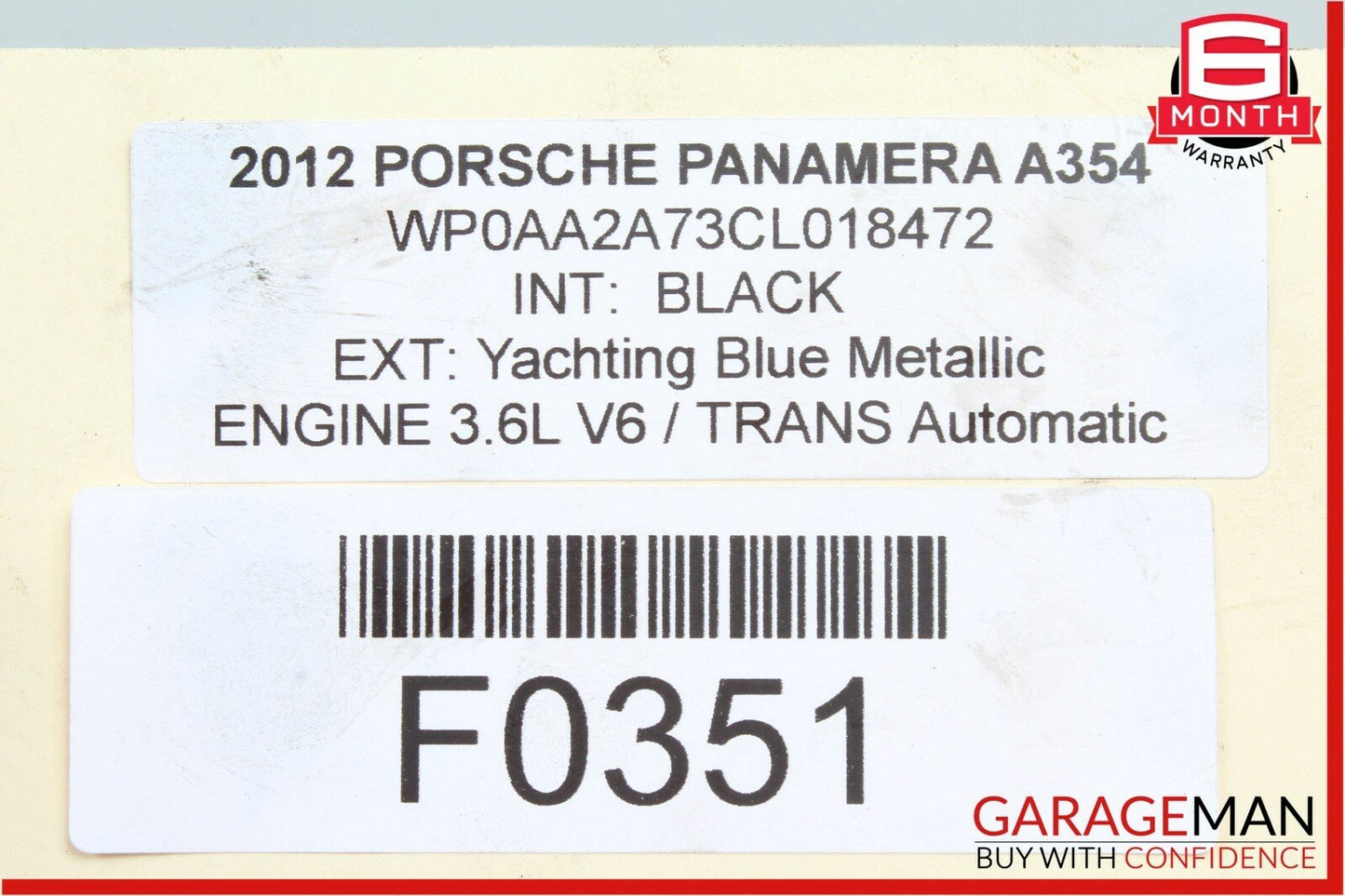 11-17 Porsche Cayenne 958 Panamera 970 3.6L Engine Throttle Valve Body OEM