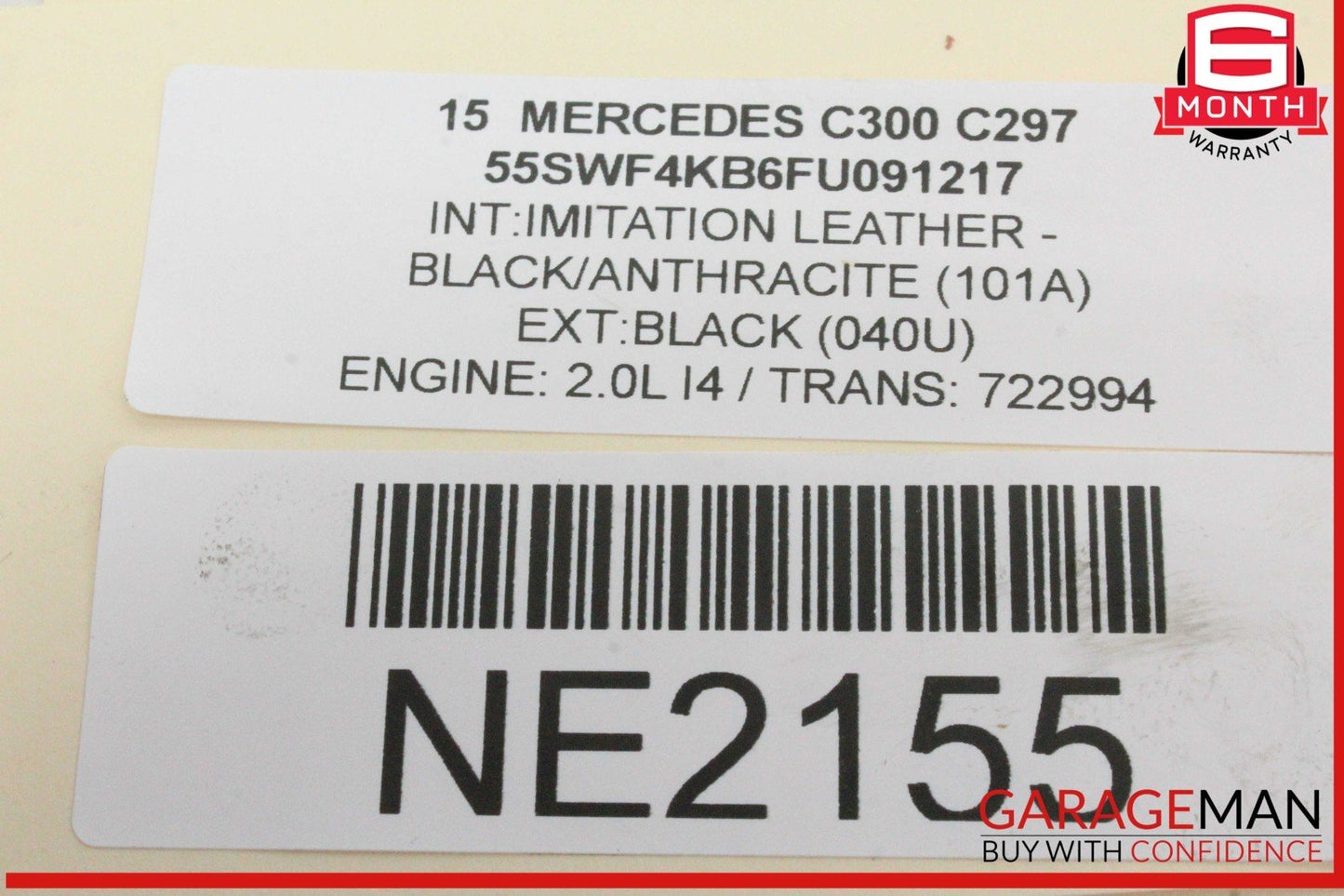 15-20 Mercedes W205 C300 GLC300 2.0L Engine Mounted Intercooler 2740900614 OEM