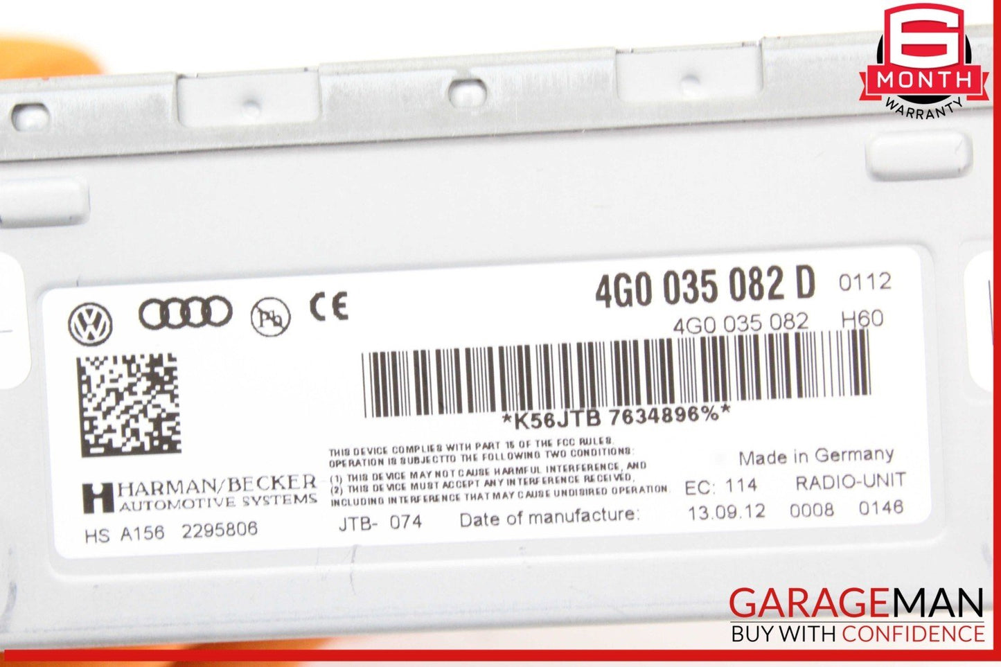 12-18 Audi Q5 A4 SQ5 A7 AM FM Audio Radio Receiver Module 4G0035082D OEM