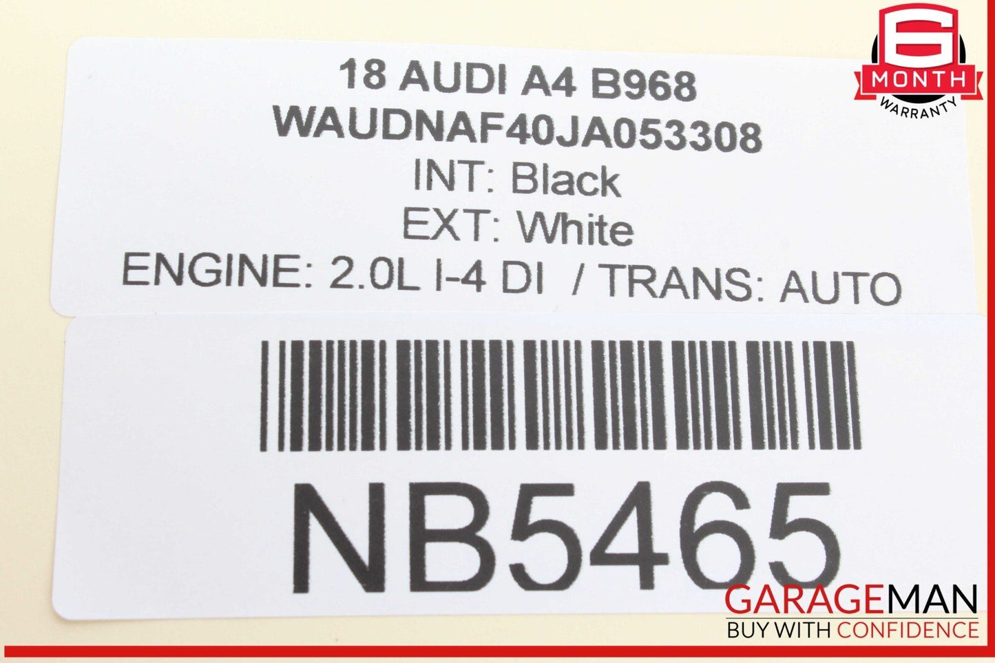 17-19 Audi A4 Quattro Rear Console Overhead Dome Light 4M0947111 OEM