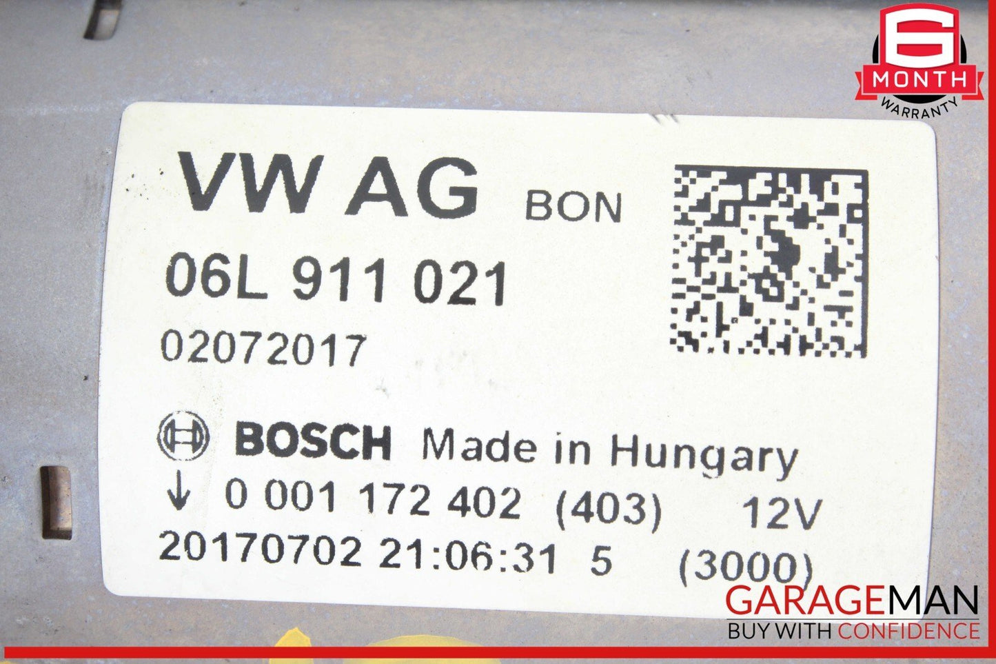 17-20 Audi A4 Engine Starter Motor Bosch 06L911021 OEM