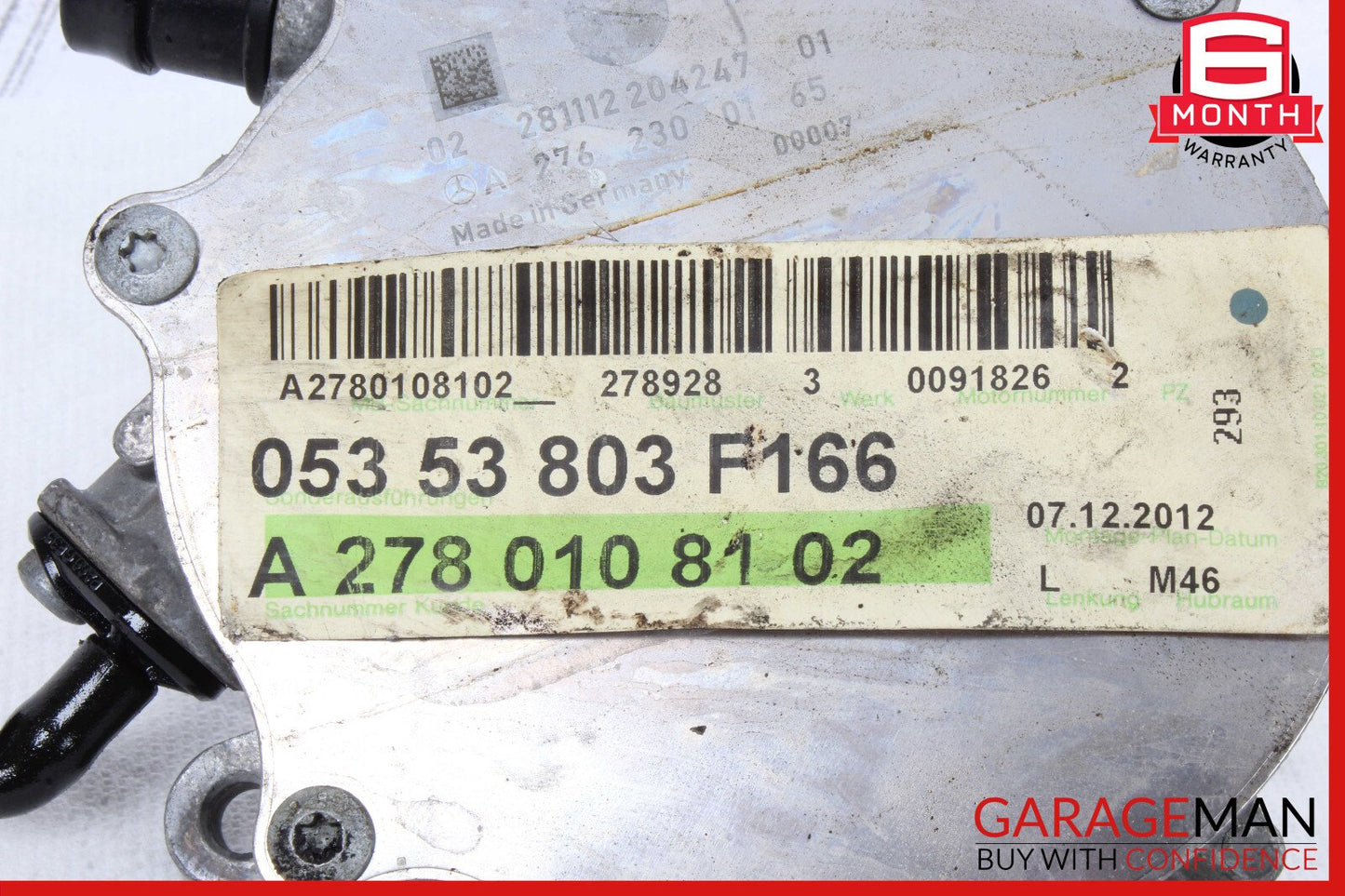11-18 Mercedes X166 GL450 CL550 E550 Engine Motor Vacuum Pump 2780108102 OEM