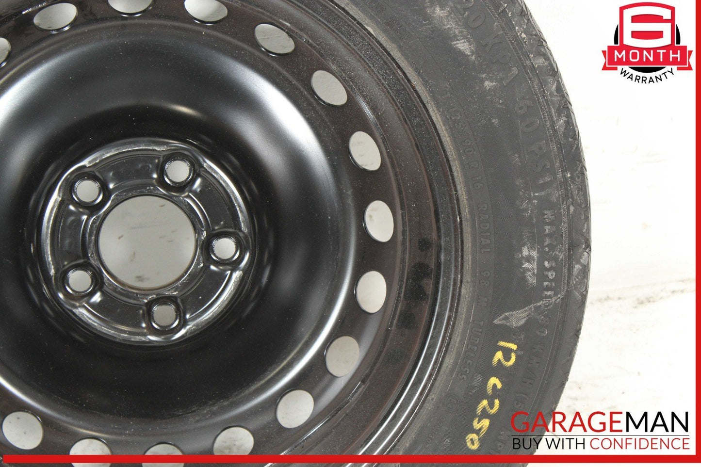 08-14 Mercedes W204 C250 C300 Emergency Spare Tire Donut Wheel Rim 125 90 16"