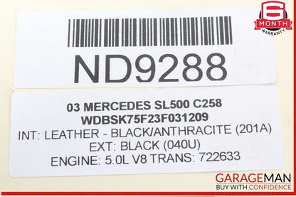 03-08 Mercedes R230 SL500 Front Right Side Bumper Support Reinforcement Bracket