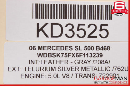 03-12 Mercedes R230 SL500 SL550 Rear Parktronic Buzzer Display PDC Gray OEM