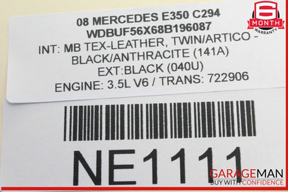 05-15 Mercedes W211 E350 ML350 Engine Motor Air Valve 0021407560 OEM