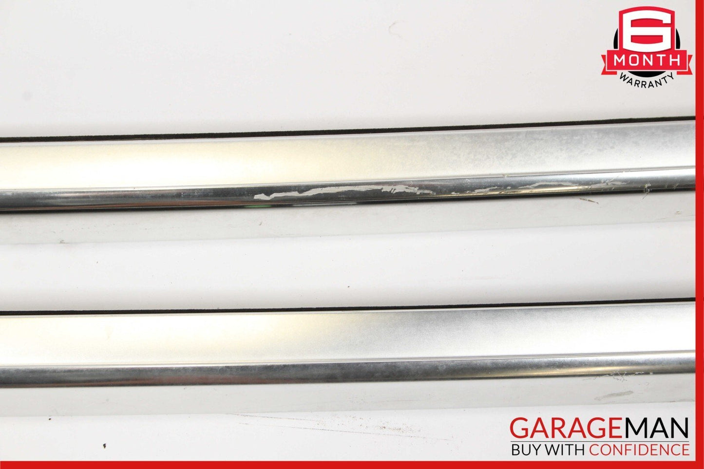 07-15 Audi Q7 Baggage Luggage Roof Rack Rail Top Molding Set Chrome OEM