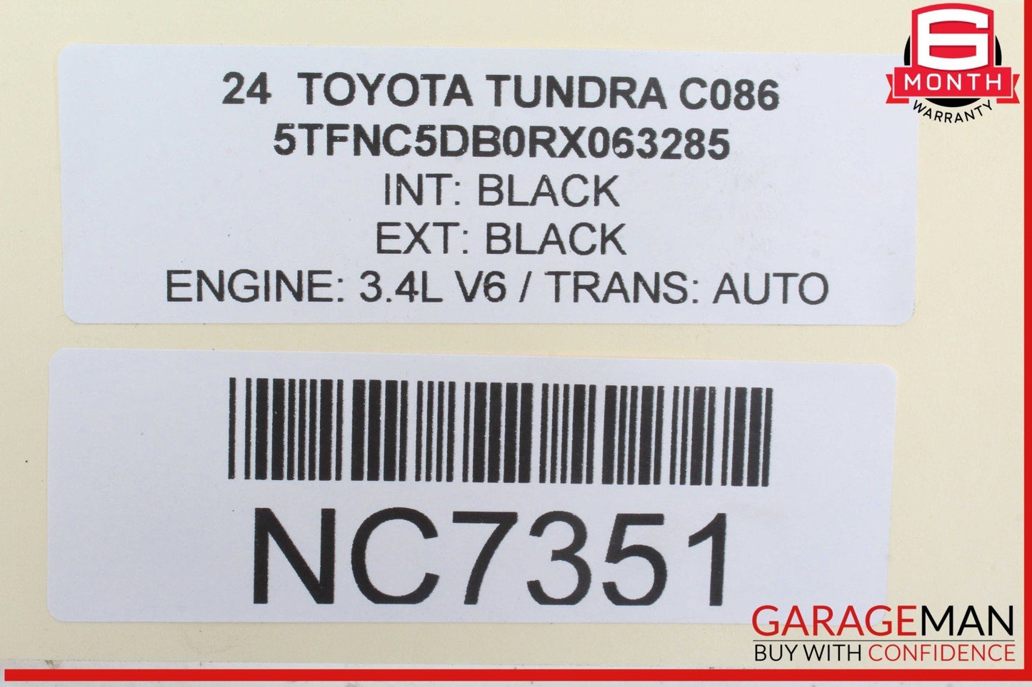22-24 Toyota Tundra Front Left or Front Right Side Head Rest Headrest White OEM
