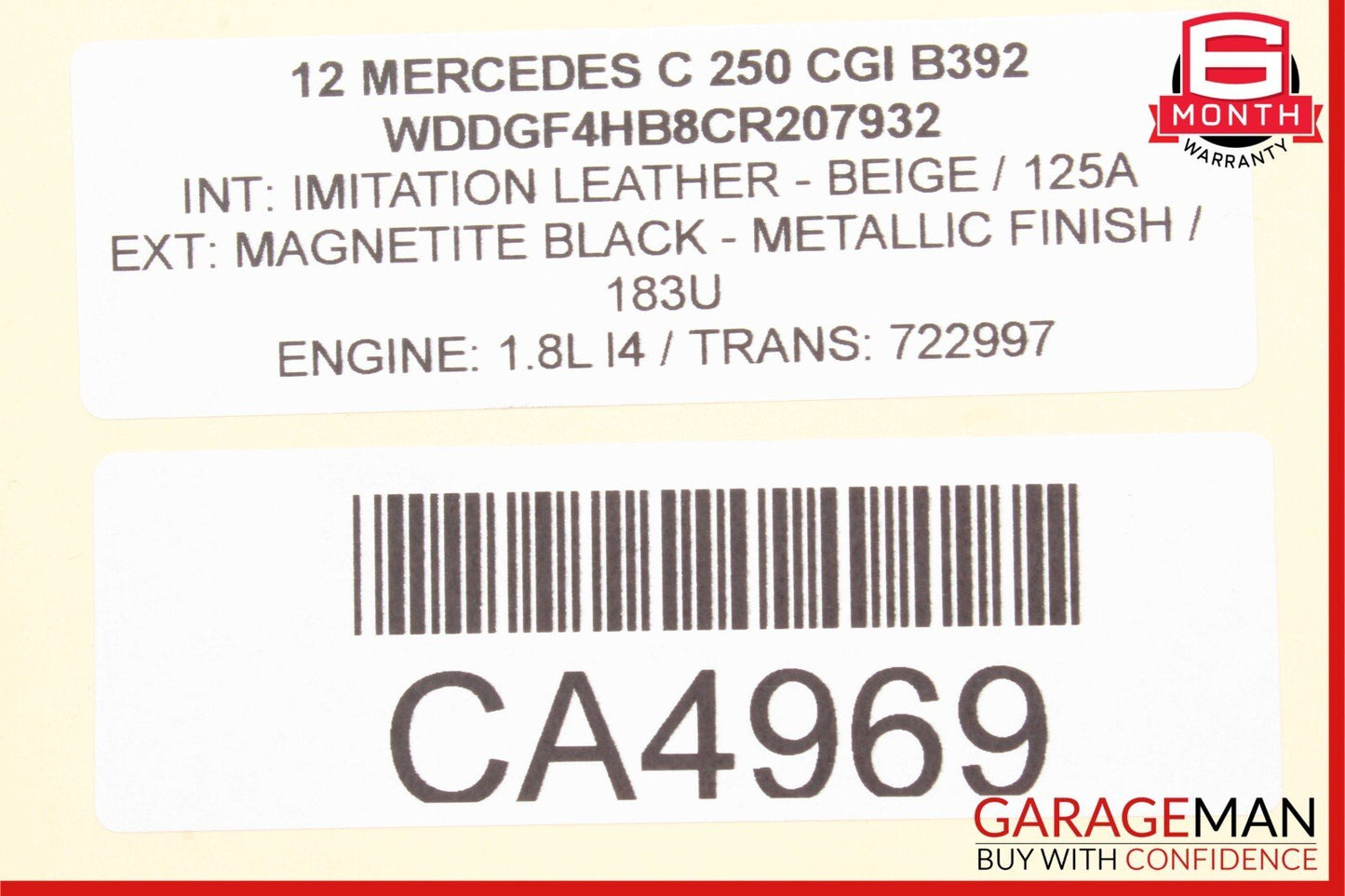 12-14 Mercedes W204 C250 C350 C63 Front Left Side Seat Belt Retractor Black