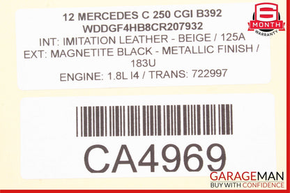 12-14 Mercedes W204 C250 C350 C63 Front Left Side Seat Belt Retractor Black
