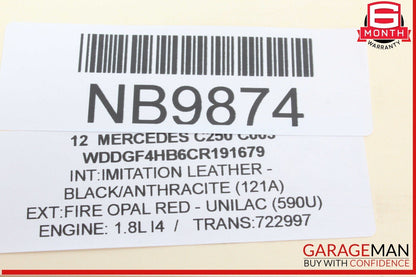 08-14 Mercedes W204 C250 Rear Right and Left Suspension Coil Spring Set OEM
