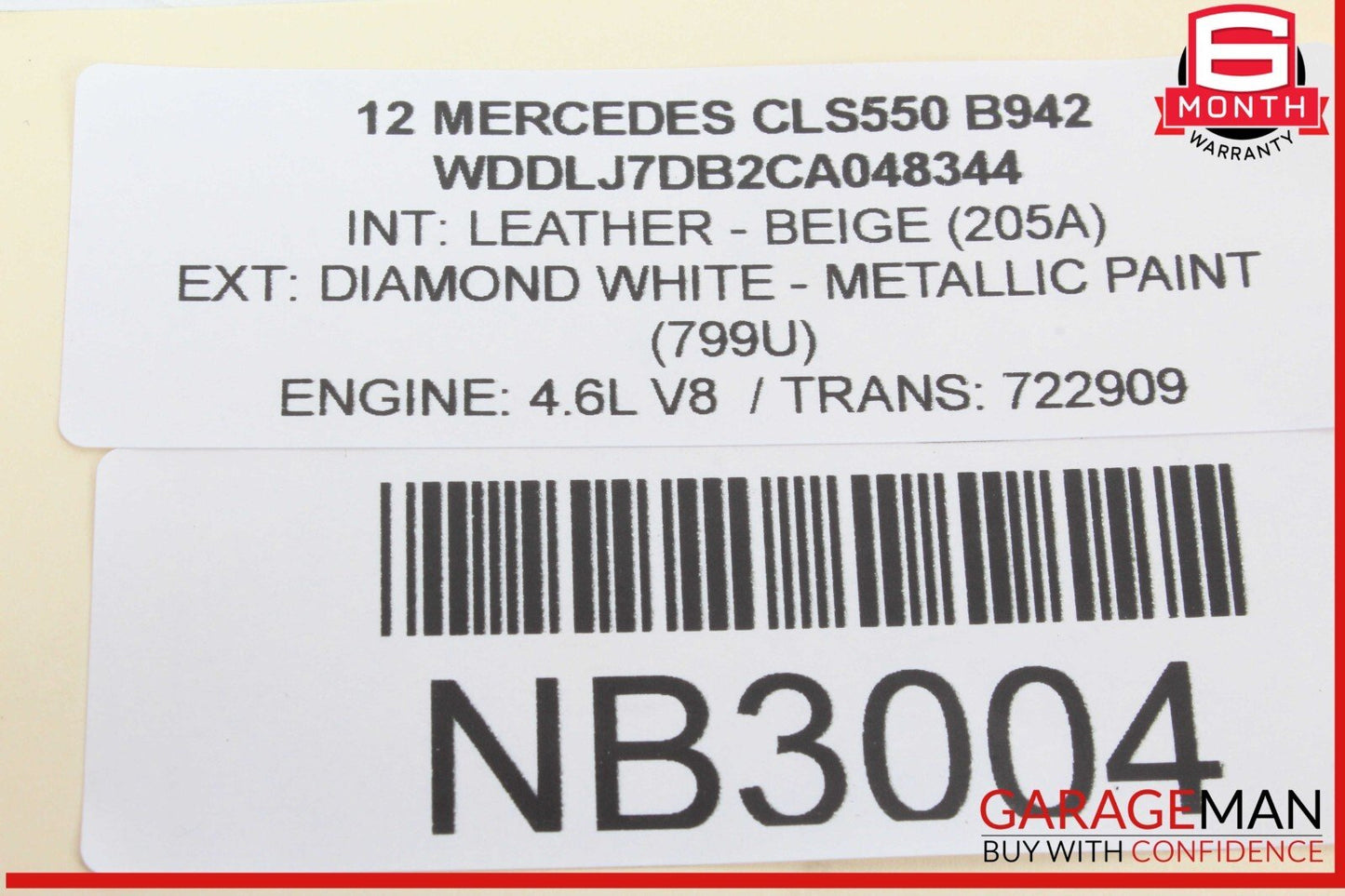 10-18 Mercedes W218 CLS550 Rear Overhead Dome Light OEM