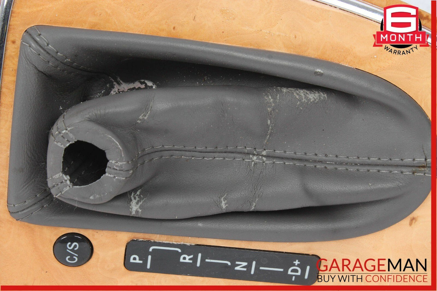07-09 Mercedes W211 E350 E500 Floor Shift Shifter Knob Boot Cover Trim Wood OEM
