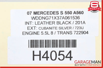 07-09 Mercedes W221 S550 S63 AMG Front Right Side Under Seat Control Module