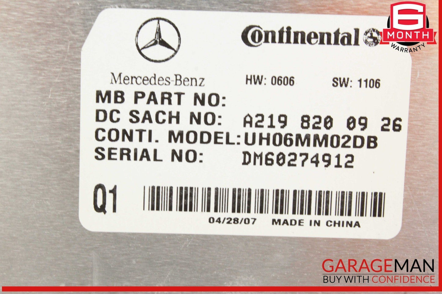 06-12 Mercedes W211 E320 ML350 Communication Control Module Unit 2198200926 OEM