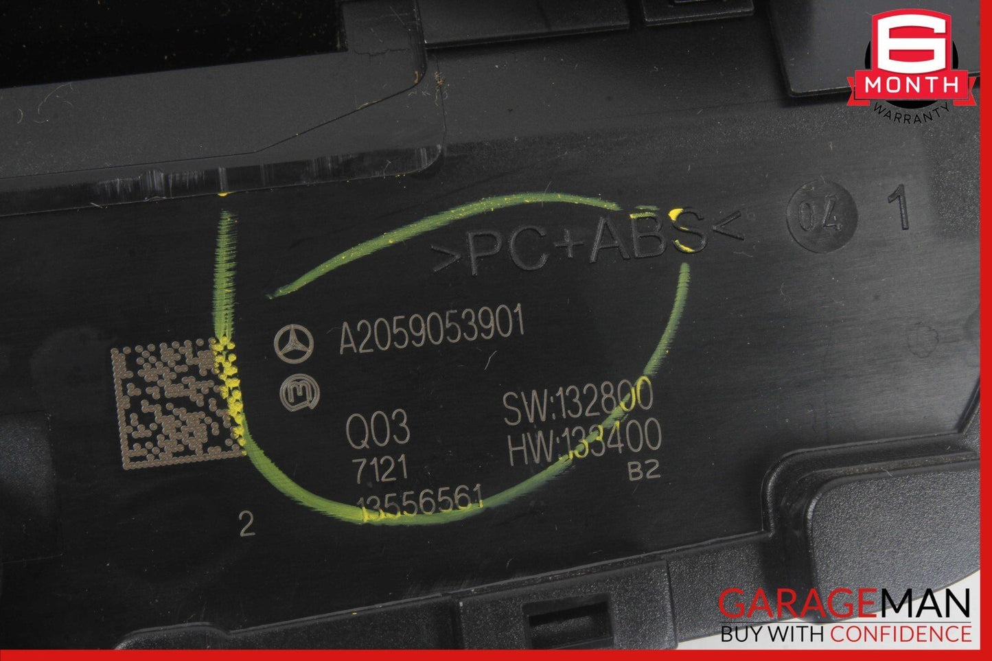 15-18 Mercedes W205 C300 Center Dashboard Hazard Control Switch w/ Clock Assy