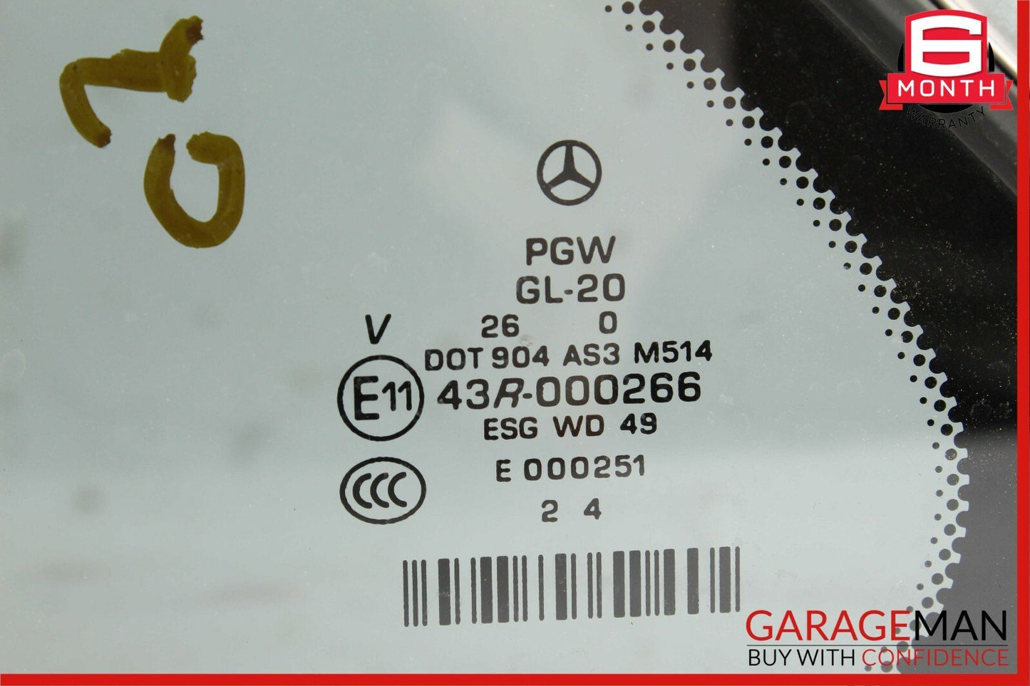 06-13 Mercedes W251 R350 Rear Left Driver Side Door Quarter Window Auto Glass