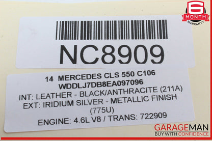 10-20 Mercedes W218 CLS550 Rear Left Window Regulator Motor 2078200542 OEM