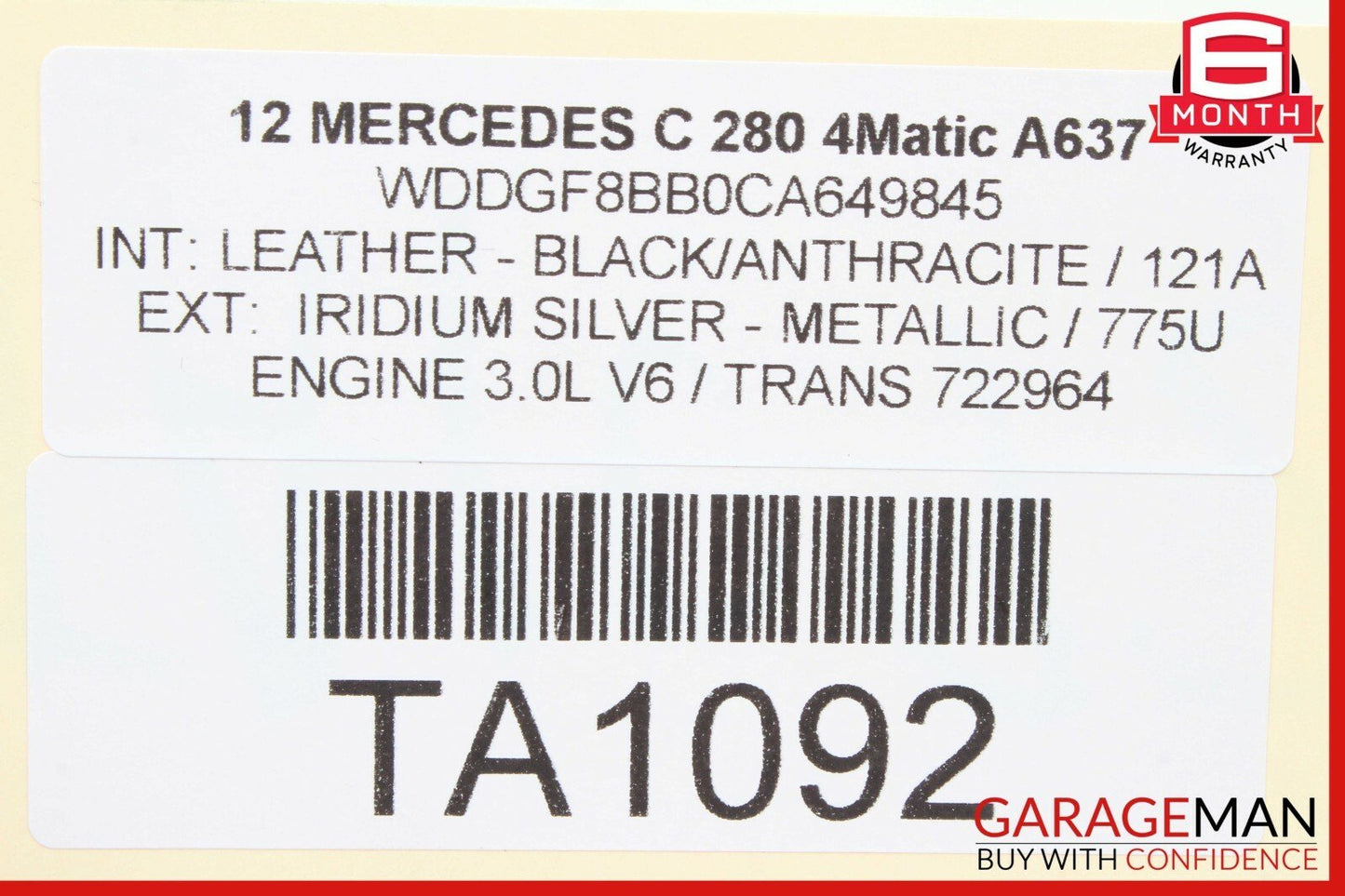 08-14 Mercedes W204 C250 C300 Rear Left Side Door Control Module Unit