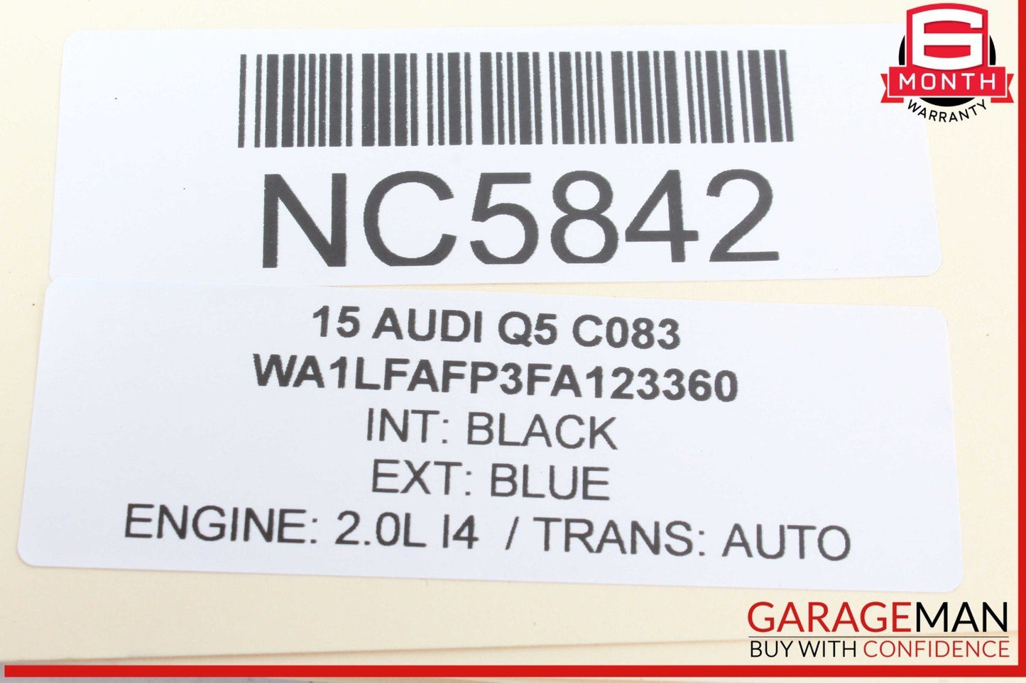 13-18 Audi Q5 Q3 Front Left Driver Side Sun Visor Sunvisor Black 8K0857551 OEM