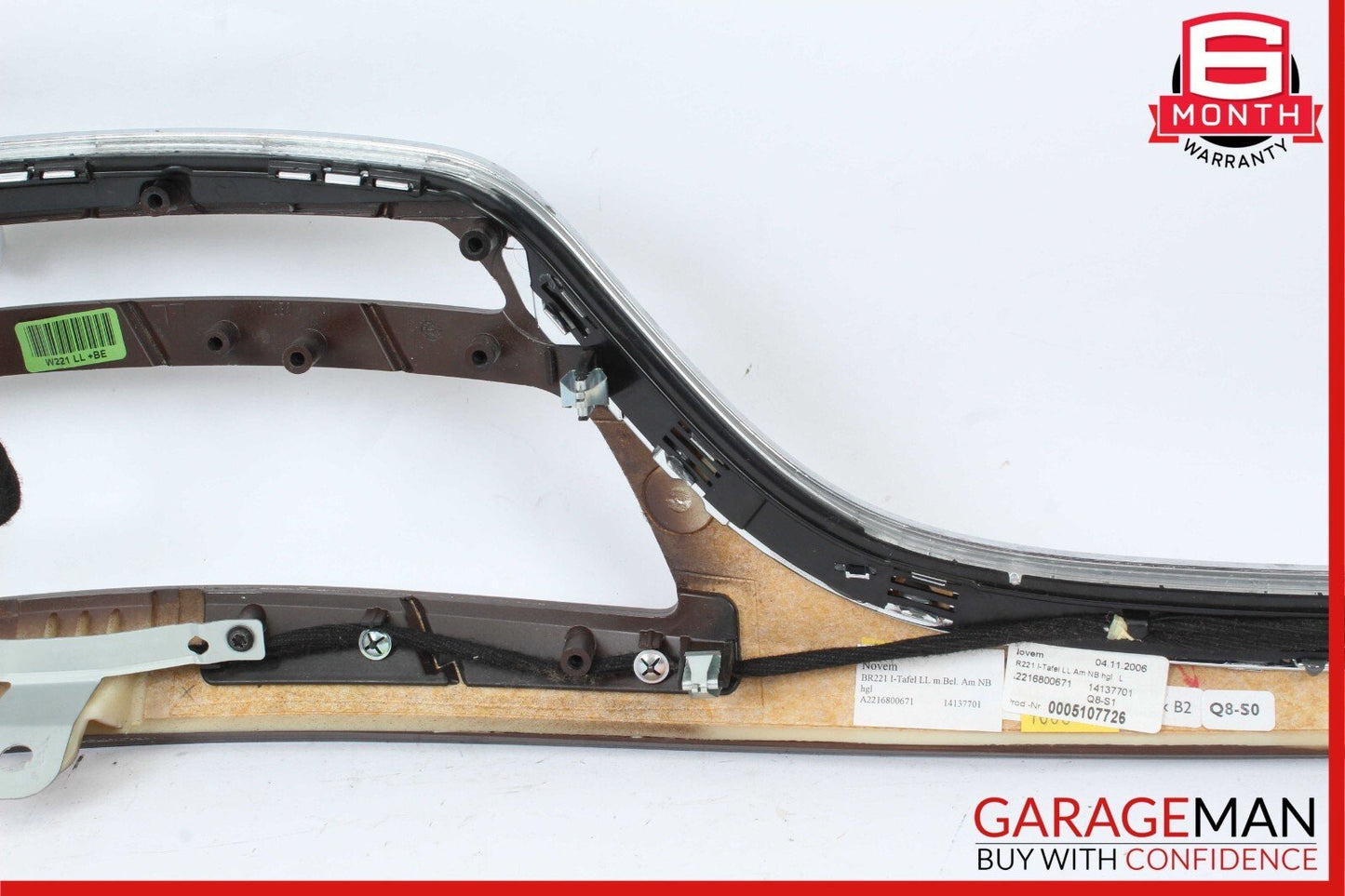 07-09 Mercedes W221 S450 S550 Front Dashboard Dash Trim Panel Cover Wood Bezel