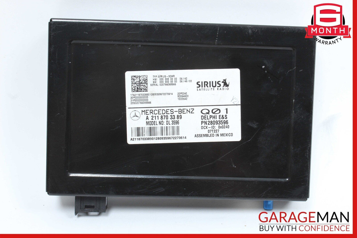 03-09 Mercedes W211 E350 Sirius Satellite Radio Receiver Module Black OEM