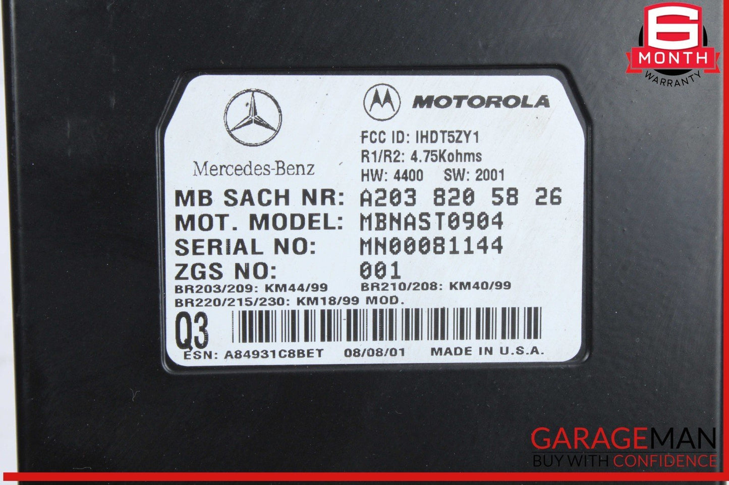 00-09 Mercedes W210 E320 SL550 Voice Command Control Module 1638201326 OEM