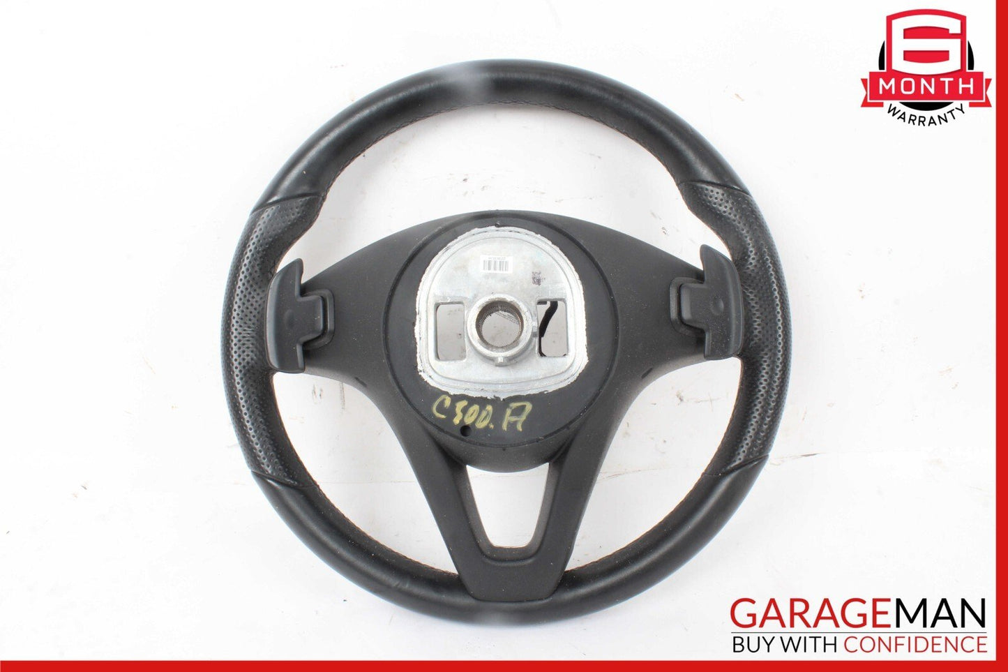 15-18 Mercedes W205 C300 GLC300 Steering Wheel Black w/ Paddle Shifters Assy OEM