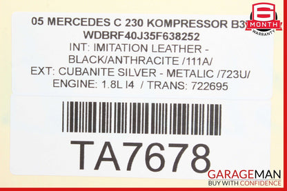01-07 Mercedes W203 C230 Rear Right Side Door Control Module Unit OEM