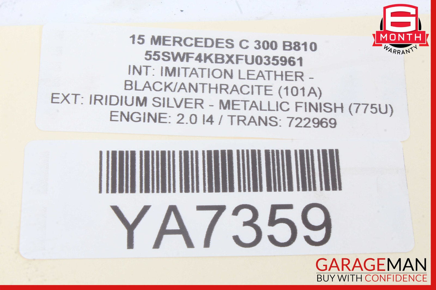 15-18 Mercedes W205 C300 C63 AMG Rear Left Side Door Window Regulator Motor OEM