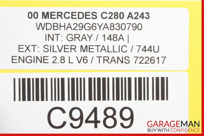 94-00 Mercedes W202 C280 Front Left Side Top Upper Seat Cushion Cover Gray OEM