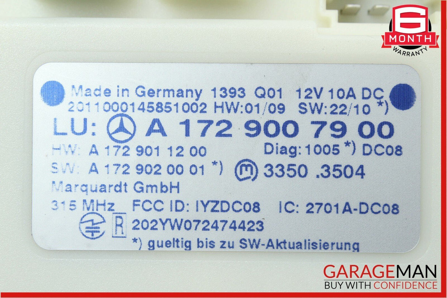 12-16 Mercedes R172 SLK300 SLK350 Keyless Go Entry Control Module Unit OEM