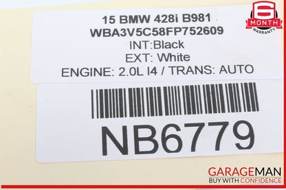 07-20 BMW 428i 328i M3 Convertible Left Side Cylinder Roof Tray OEM