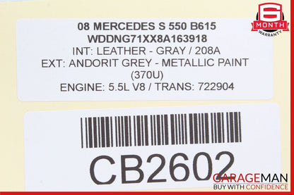 07-13 Mercedes W221 S550 Rear Left Side Door Window Switch Control Trim Gray OEM