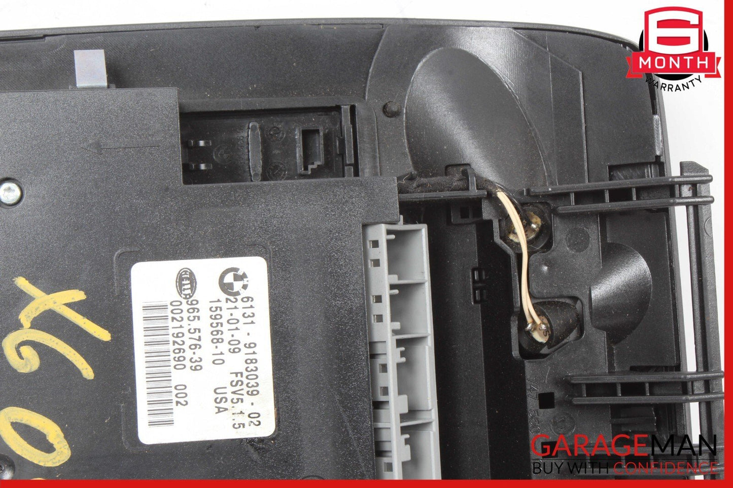07-14 BMW X6 Front Overhead Sunroof Dome Light Switch Panel Black Oem
