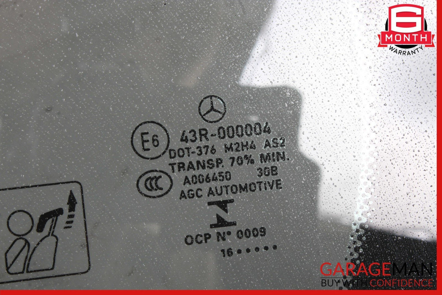 15-20 Mercedes W205 C300 C350e C400 Rear Left Side Door Window Quarter Glass OEM