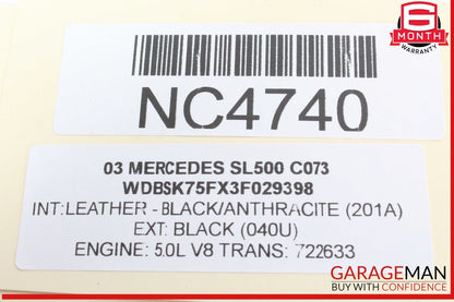 03-06 Mercedes R230 SL500 SL55 AMG Under Seat Control Module Right Side OEM