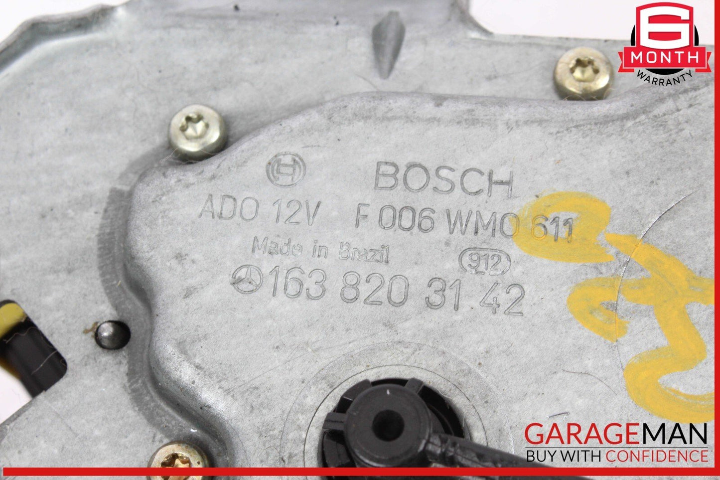 98-05 Mercedes W163 ML320 ML55 AMG Rear Glass Windshield Wiper Motor Unit