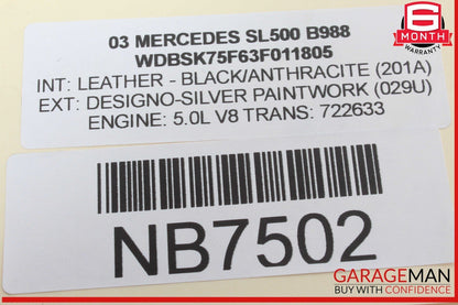 03-06 Mercedes R230 SL500 SL55 AMG Under Seat Control Module Right Side OEM