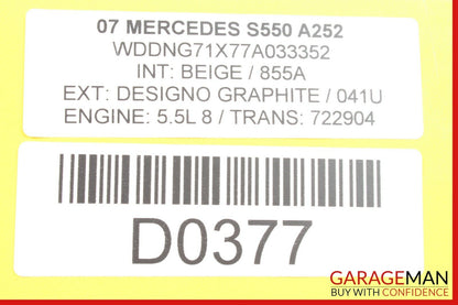07-13 Mercedes W221 S550 S600 Rear Left Driver Side Door Control Module OEM
