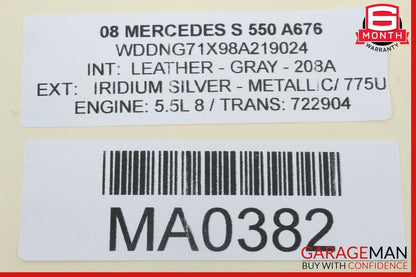 07-13 Mercedes W221 S550 Rear Left Driver Side Door Window Regulator Motor OEM