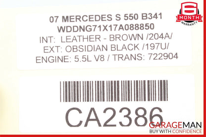 07-13 Mercedes W221 S550 Center Dash Air Vent AC A/C Clock Trim Cover Assembly