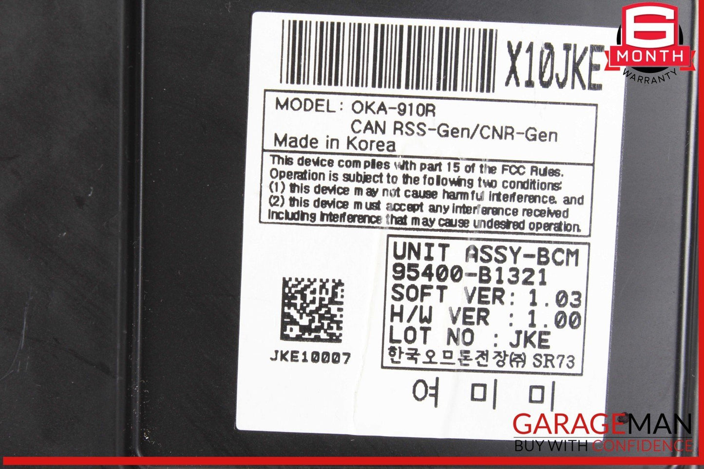 15-17 Hyundai Genesis G80 BCM BCU Body Control Module Unit 95400-B1321 OEM