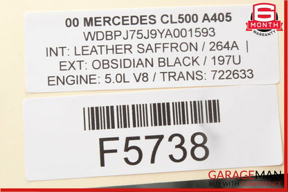 00-02 Mercedes W215 CL500 CL600 CL55 AMG Anti Theft Tow Alarm Control Module Q01