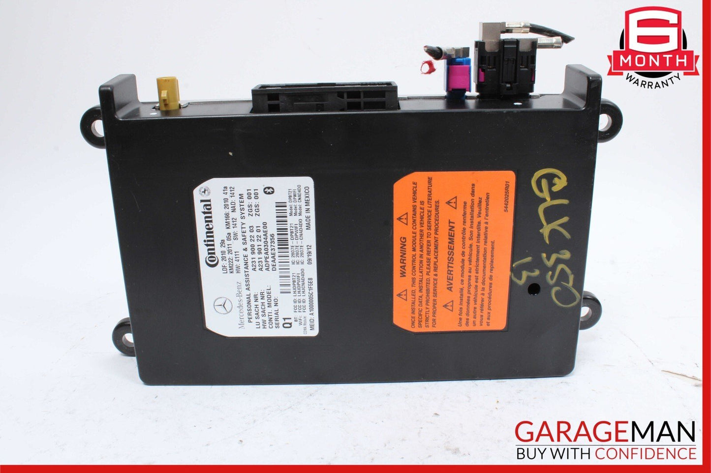 12-20 Mercedes C250 GLK350 GLA250 E550 SL400 Communication Control Module Unit